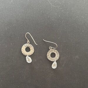 Silpada Gold Earrings with Clear Crystal Drops